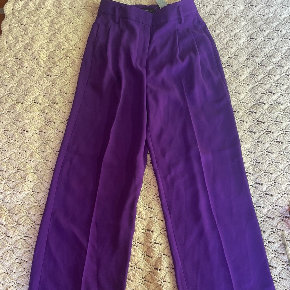 Ann Taylor Vibrant Purple Wide Leg Pants